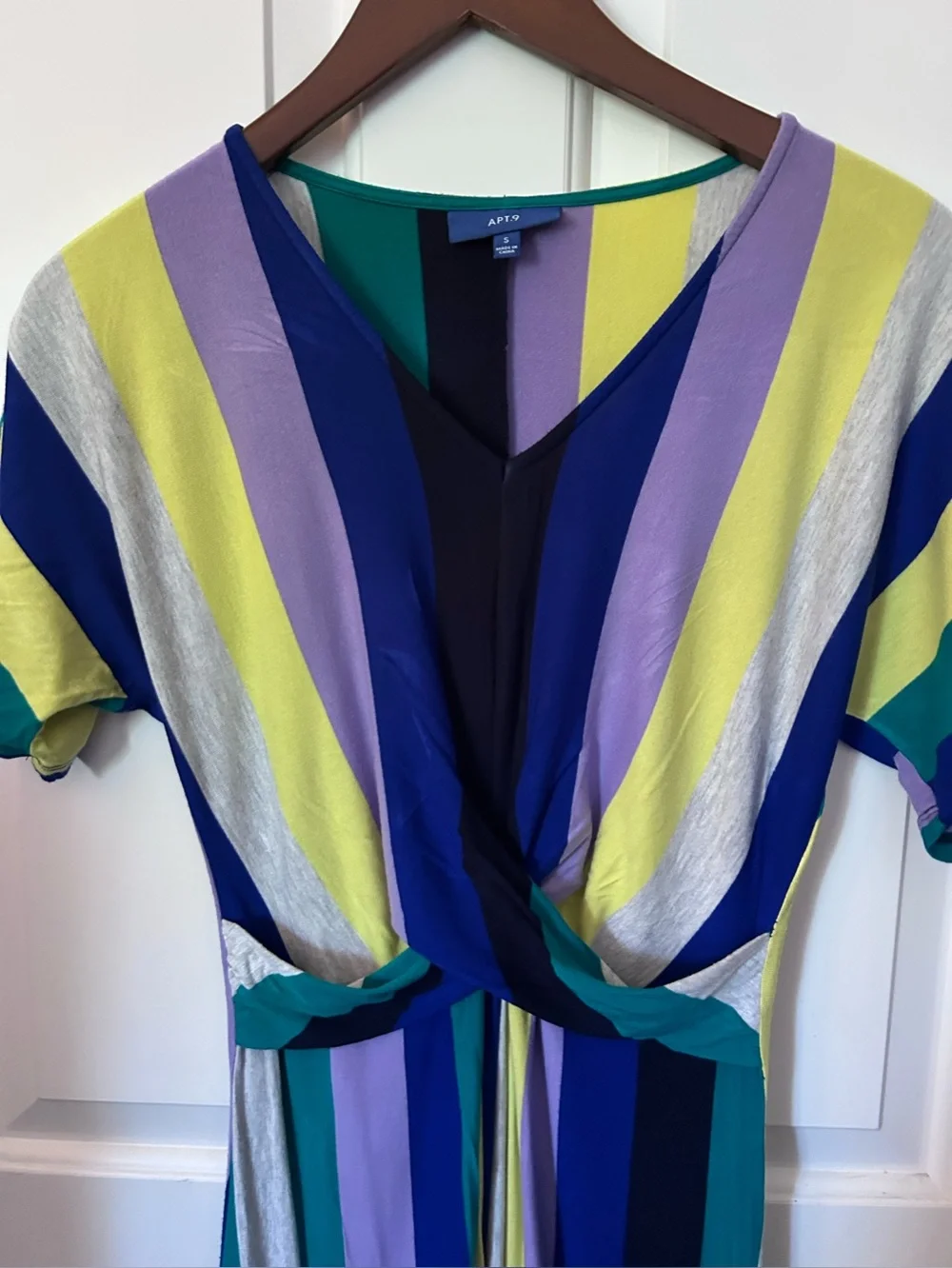 Apt. 9 Striped Twist Front Dress With Asymmetrical Hem Size Small